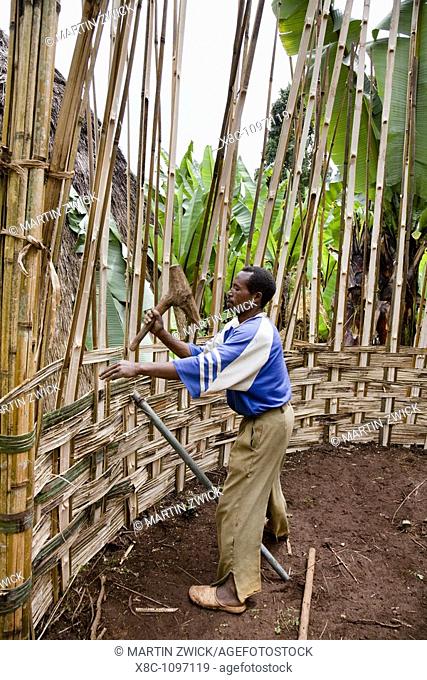 Building of a Dorze hut, which are made entirely from natural resources like bamboo and banana leaves  The tribe of the Dorze is living high up in the Guge...