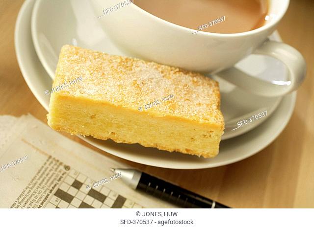 Butter shortbread type of British biscuit with tea