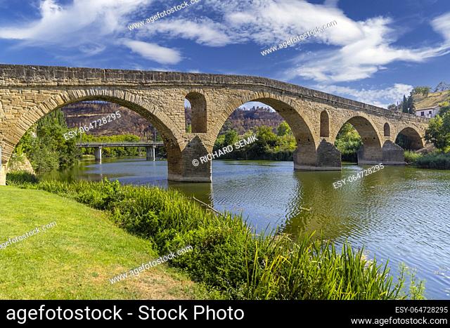Romanesque bridge Puente la Reina, Gares, Navarre, Spain