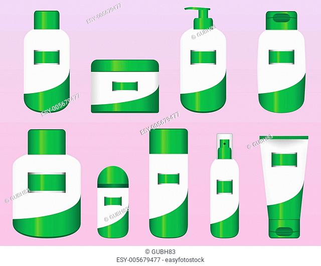 Set of 9 Bio Cosmetic Bottles