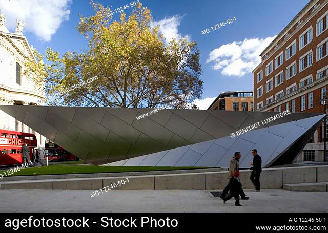 City of London Information Centre, London . Tessellating pattern on metalic envelope