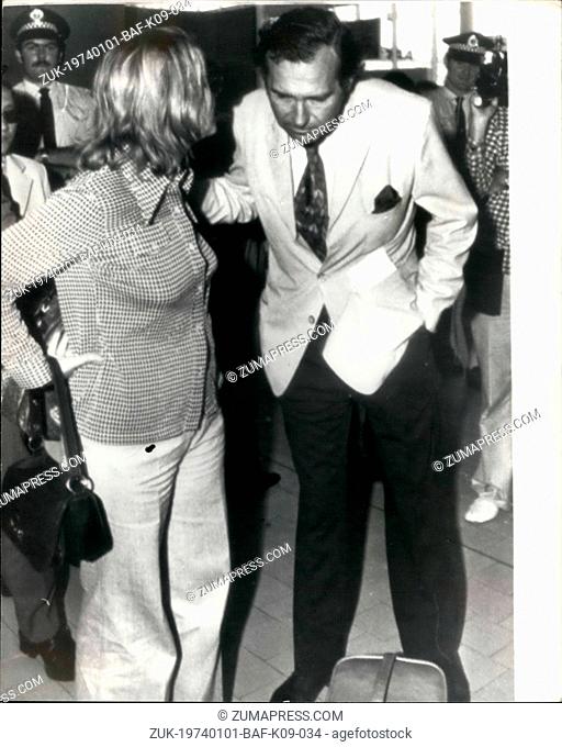 Jan. 01, 1974 - Picture by Radio. Runaway M.P. John Stonehouse and his wife Arrive in Sydney: Runaway M.P. John Stonehouse accompanied by his wife
