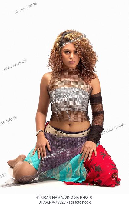 South Asian Indian woman Anita Kholay wearing western outfit, India Model Release Number 663