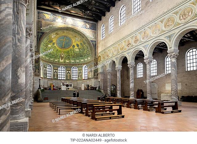 Italy, Emilia-Romagna, The Basilica of Sant' Apollinare in Classe is an important monument of Byzantine art near Ravenna
