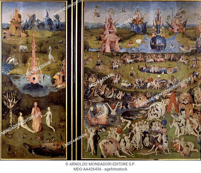 The Garden of Earthly Delights, by Joren Anthoniszoon Van Aeken better known as Hieronymus Bosch, 1500 - 1505, 16th Century, oil on board, 220 x 390 cm