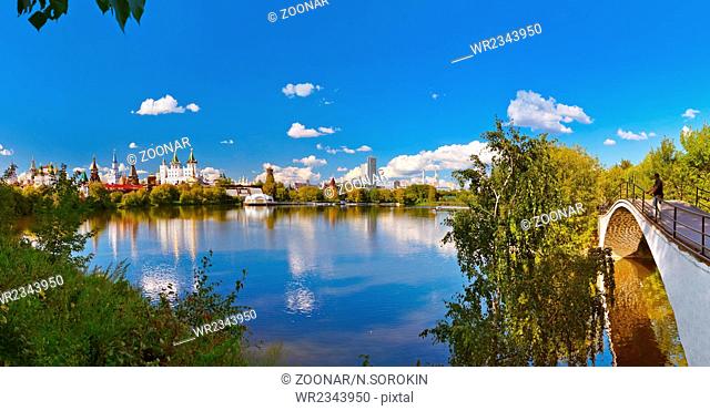 Panorama of Izmailovo Kremlin and lake - Moscow Russian