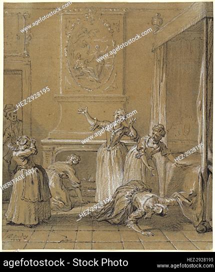 On trouve le corps mort de l'hote que l'on avait cache, 1727. Creator: Jean-Baptiste Oudry
