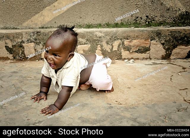 Baby, street kid, Kampala, Uganda, East Africa, Africa