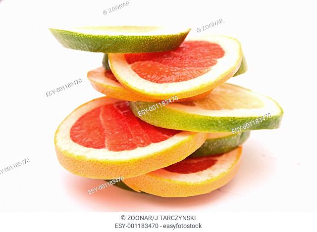 red and green grapefruit