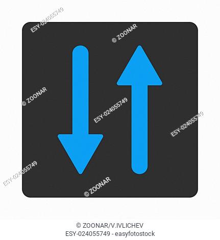 Arrows Exchange Vertical flat blue and gray colors rounded button