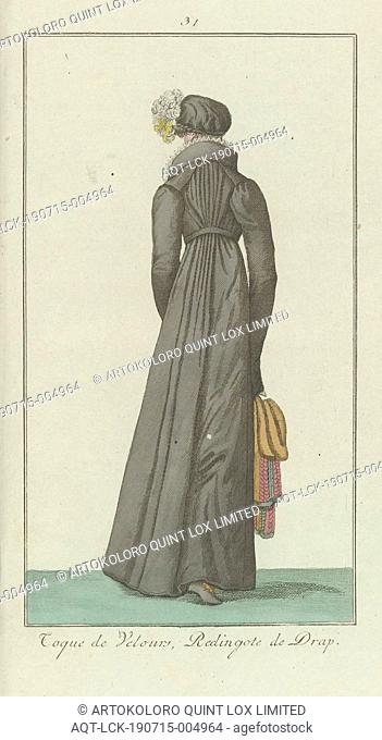 Elegantia, or magazine of fashion, luxury and taste for women, December 1807, no. 31: Toque de Velours ., According to the accompanying text (p