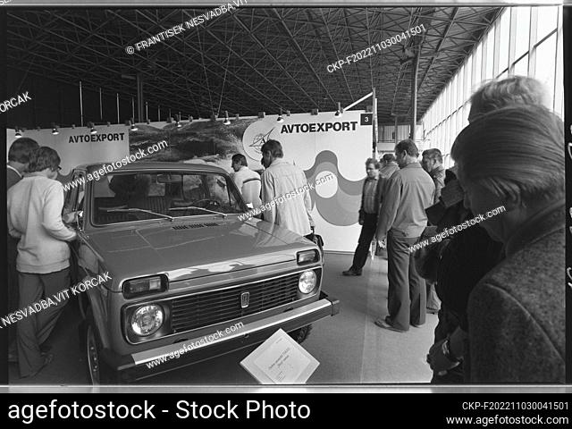 ***SEPTEMBER 16, 1980 FILE PHOTO*** The stand of Soviet Union with car Lada, AvtoVAZ, Zhiguli during the XXII. International Engineering Fair in Brno