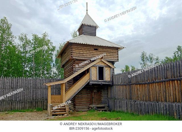 Spassky tower of the Ylym jail, 1667, Irkutsk Architectural and Ethnographic Museum Taltsy, settlement of Talzy, Irkutsk region, Baikal, Siberia