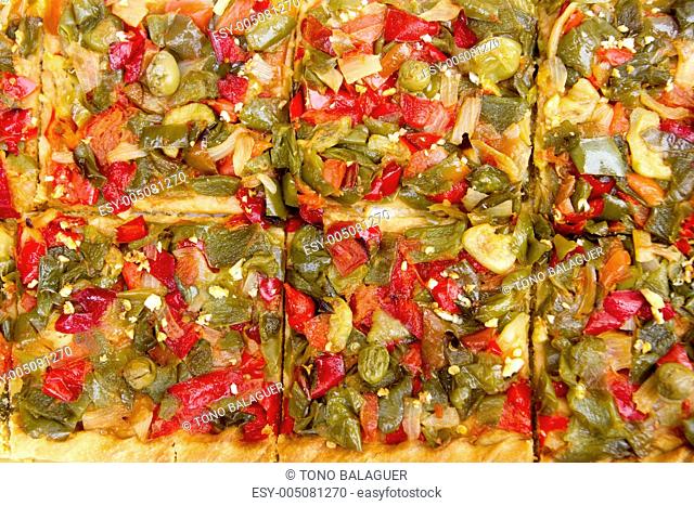 Mediterranean vegetables pizza tomato pepper