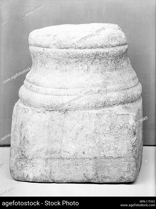Column Base. Date: ca. 1130-40; Geography: Made in Roussillon, present-day France; Culture: Catalan; Medium: Marble; Dimensions: Overall: 16 1/4 x 18 1/2 x 15...