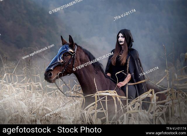 woman with warhorse
