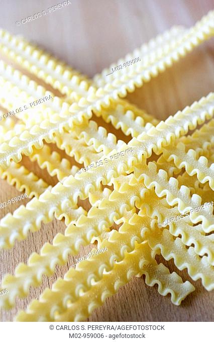 Raw pasta, basic ingredient in the italian cuisine