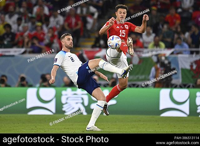 Jordan HENDERSON (ENG), action, duels versus AMPADU Ethan (WAL). Wales (WLS) - England (ENG) 0-3 Group stage Group B on 29.11