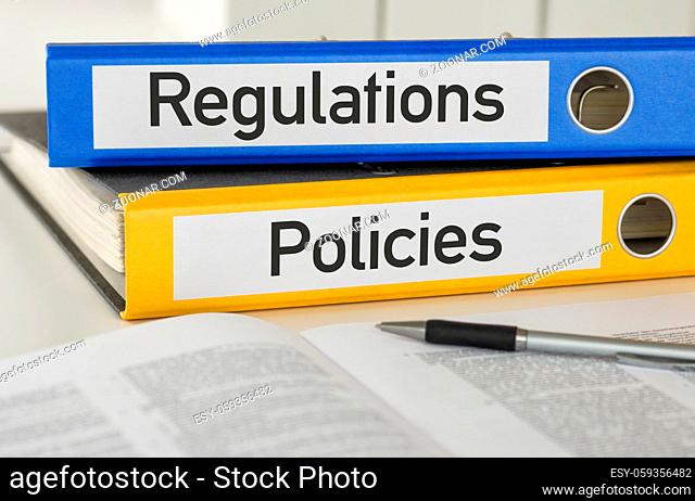 Folders with the label Regulations and Policies