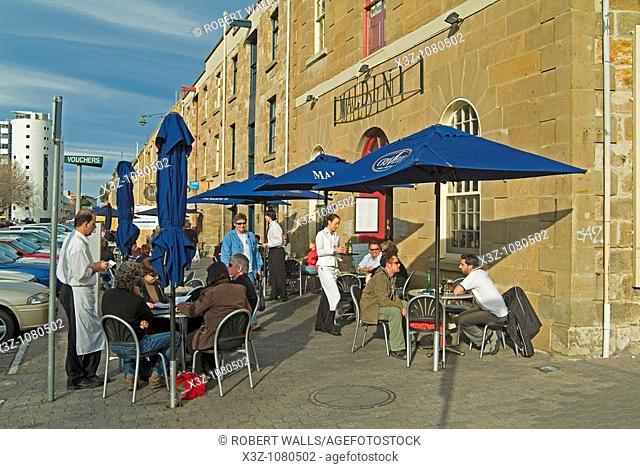 Outdoor dining on Hobart's Salamanca Place Tasmania