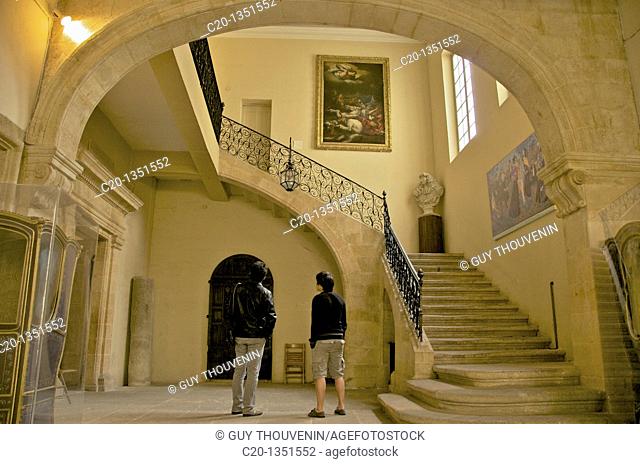 Estienne de Saint Jean Museum inside with visitors Historical Monument Old Aix Aix en Provence 13 France