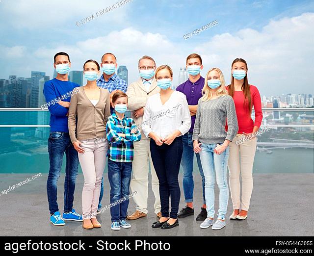 group of people in medical masks in singapore