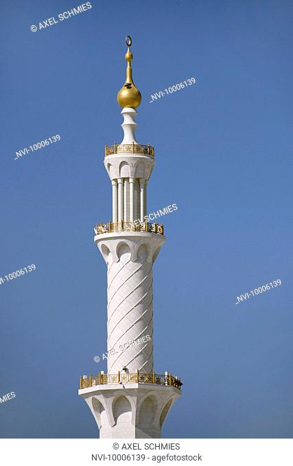 Minaret, Sheikh Zayed Grand Mosque, Abu Dhabi, United Arab Emirates