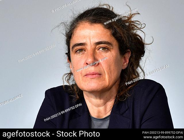 13 February 2020, Thuringia, Erfurt: Anna Spangenberg from the alliance #indivisible, recorded during a press conference for the nationwide demonstration under...