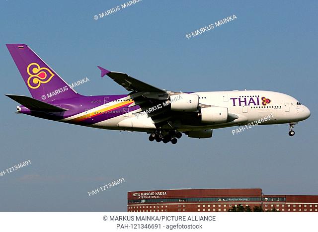 Tokyo, Japan – 16. May 2014: Thai Airways International Airbus A380-800 at Tokyo Narita (NRT) in Japan. | usage worldwide. - Tokyo/Japan