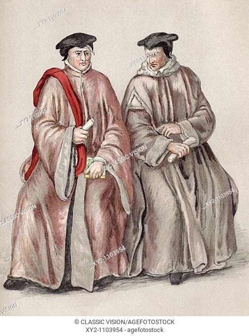 Judges in their robes during the reign of Elizabeth I  From the book Short History of the English People by J R  Green published London 1893