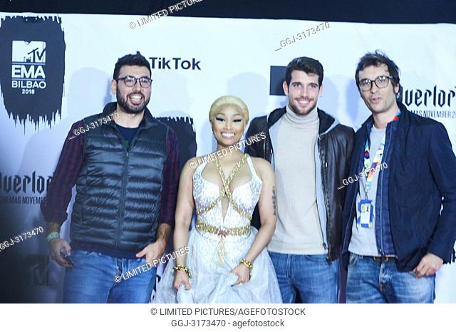 Nicki Minaj poses in the press room during the 25th MTV EMAs 2018 held at Bilbao Exhibition Centre 'BEC' on November 5, 2018 in Madrid, Spain