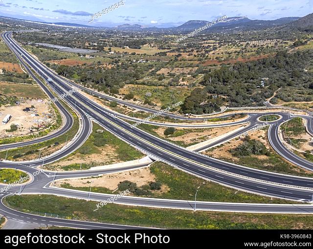 new motorway from Llucmajor to Campos (Ma-19), Mallorca, Balearic Islands, Spain
