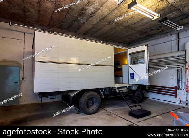 Bautzen, truck W50 for prisoner transport, in prison Bautzen Memorial, place of remembrance for the victims of the two prisons Bautzen I and the former special...