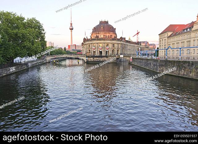 Berlin, Old city sunset view by the river Spree, Germany, Europe