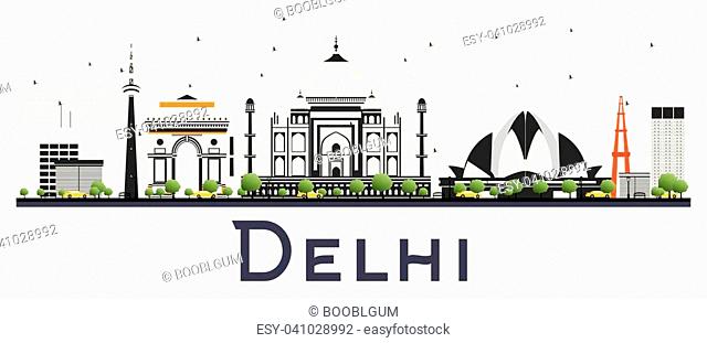 New Delhi City Line Art Vector Illustration With All Famous Buildings  Linear Banner With Showplace Composition Of Modern Cityscape New Delhi  Buildings Set Stock Illustration - Download Image Now - iStock