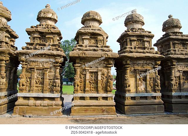 The kanchi Kailasanathar temple, Kanchipuram, Tamil Nadu, India. Oldest Hindu Shiva temple in the Dravidian architectural style