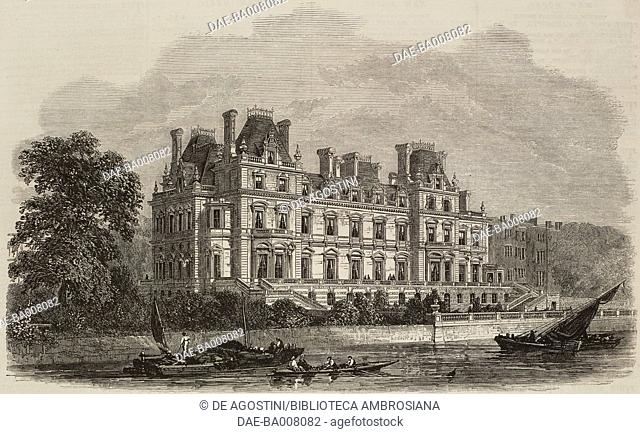 Montagu-House, Whitehall, the residence of the Duke of Buccleuch, London, England, United Kingdom, illustration from the magazine The Illustrated London News
