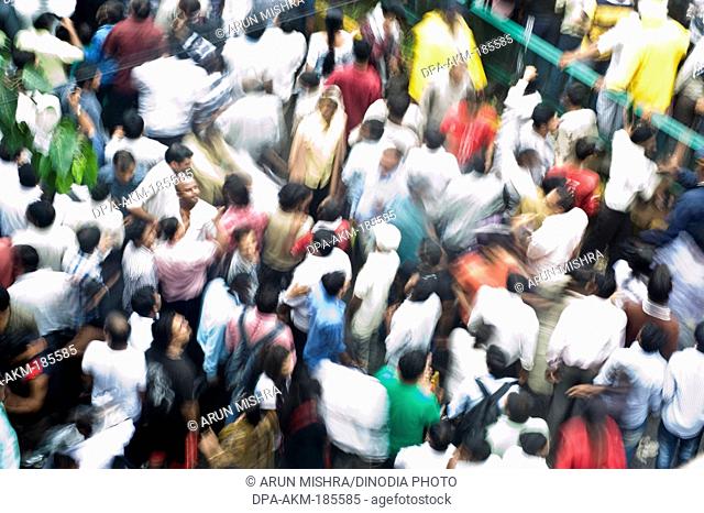 crowd of people in mumbai at maharashtra India