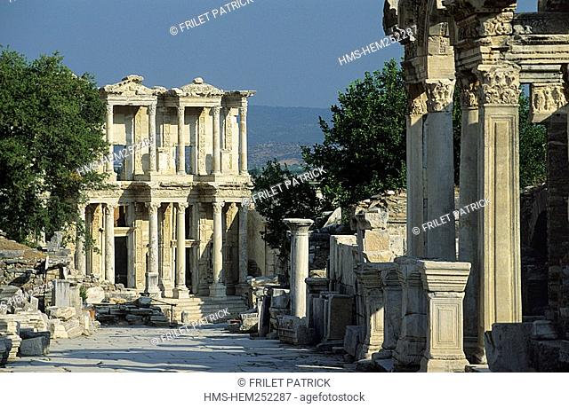 Turkey, Aegean region, Ephesus ancient city, Celsus Celsius Library