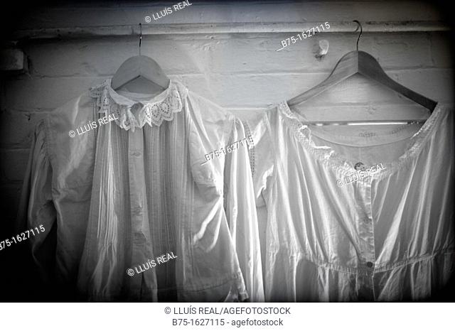 nightdress hanging in an antique antique