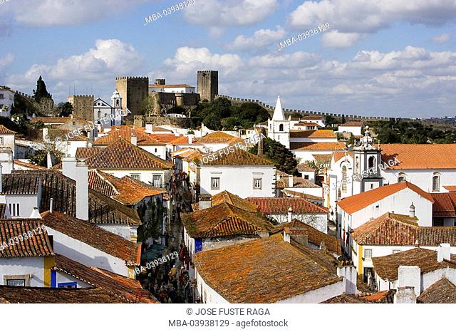 Portugal, Obidos, city view, fortress, city wall, destination, sight, city, town, church, buildings, architecture, castle, city-fortification, wall, heaven
