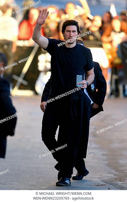 Adam Driver films his arrival to the ABC studios on his phone before Jimmy Kimmel Live Featuring: Adam Driver Where: Los Angeles, California