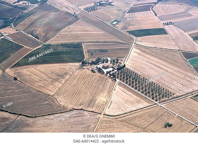 Aerial view of the countryside near Scansano - Province of Grosseto, Tuscany Region, Italy