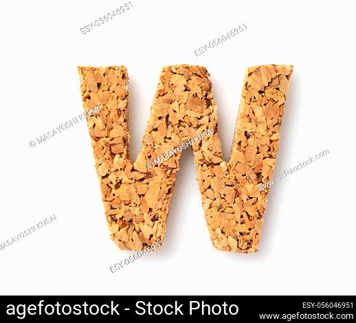 The letter “W"" on the cork on a white background