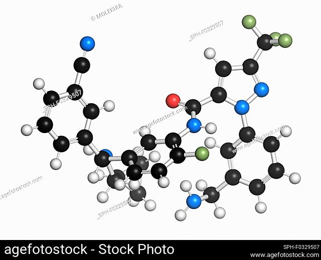 Berotralstat angioedema drug molecule, illustration