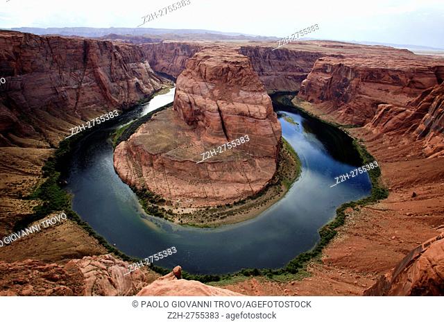 Horseshoe Bend seen from the lookout point, Colorado river, Page, Arizona, USA