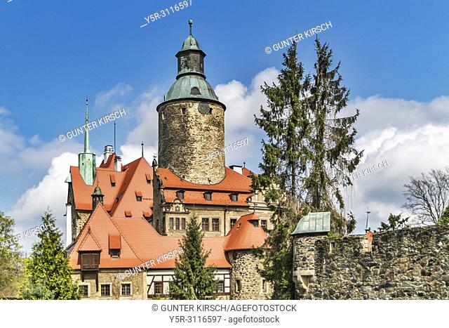 Czocha Castle (Zamek Czocha) is a defensive castle built on a hill, Sucha (Czocha), Lower Silesian Voivodeship, Poland, Europe