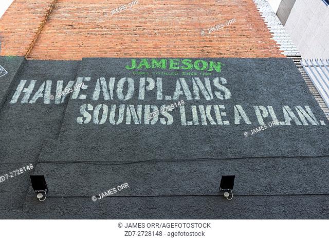 Have No Plans, Sounds Like a Plan with an advertisement for Jameson Whiskey in Skipper Street, Belfast