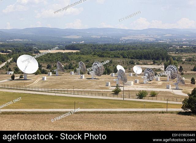 Radio antenna dishes in southern France