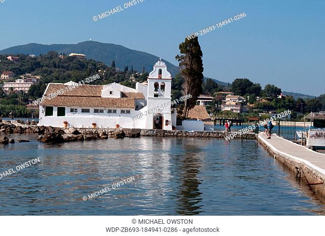 Monastery of Panagia Vlahernon on Vlacherna Island off the Kanoni Peninsular Corfu Greece